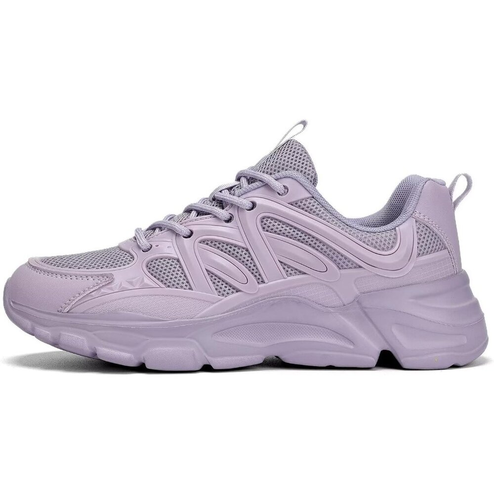 Women's Purple Slip-On Running Shoes Lightweight Mesh Walking Sneakers for Gym - Picture 2 of 7